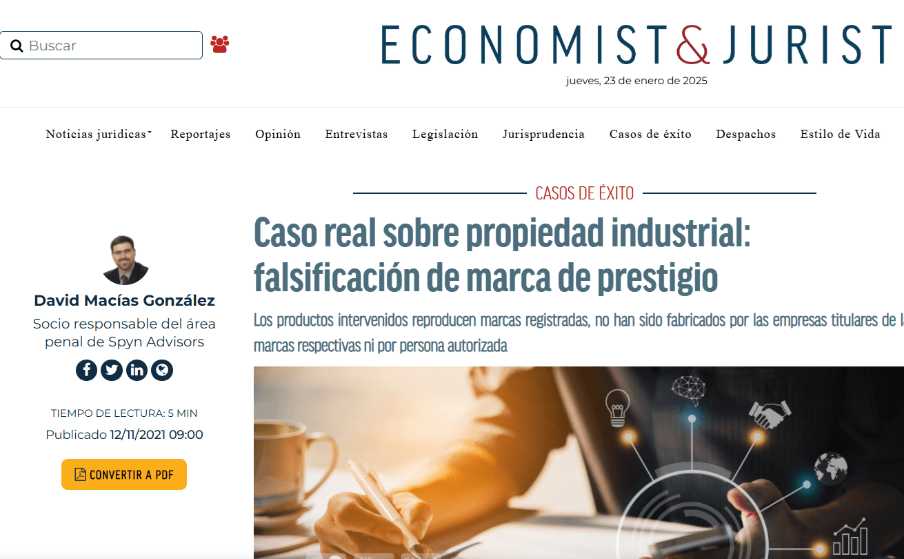 David Macias Caso real propiedad industrial