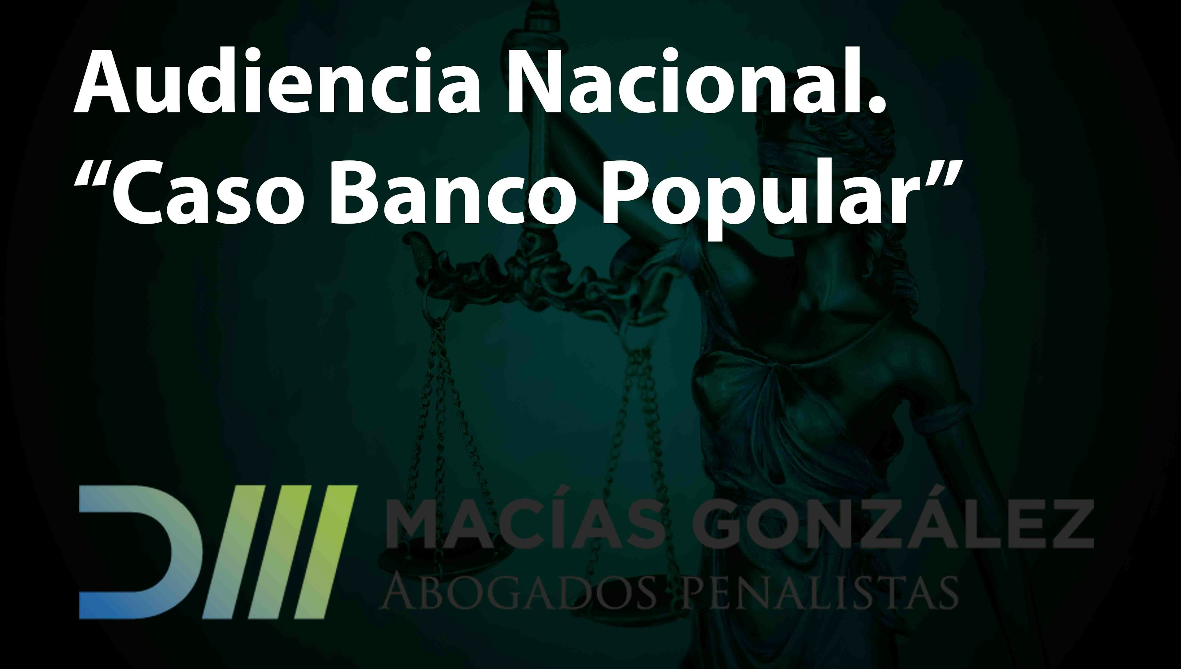 AUDIENCIA NACIONAL. “CASO BANCO POPULAR”